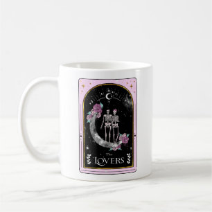 Taza De Café Los amantes de la tarjeta Tarot Moon Pink Witchen