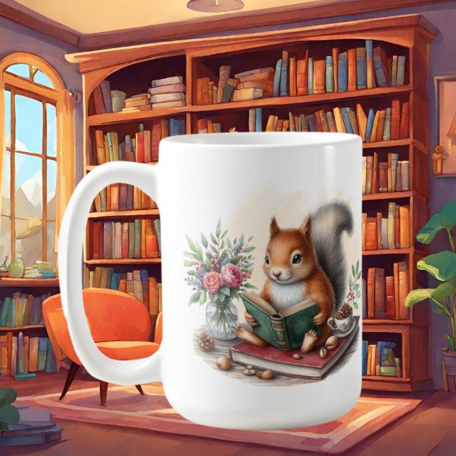 Taza De Café Los amantes de los libros de ardillas cutáneas aña (Subido por el creador)