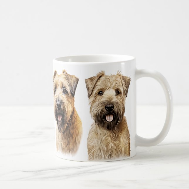 Taza De Café Los amantes del café del Wheaten Terrier con cubie (Derecha)