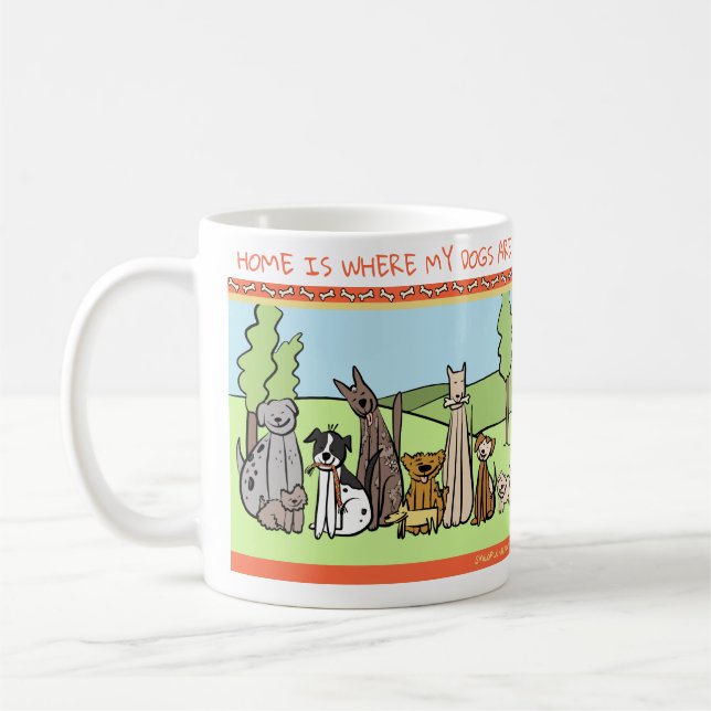 Taza De Café Los amantes del perro asaltan - casero es donde (Izquierda)
