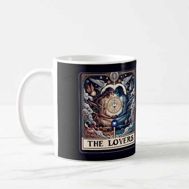 Taza De Café Los AMANTES Tarot Celestiales Hombres y Mujeres Ho (Izquierda)