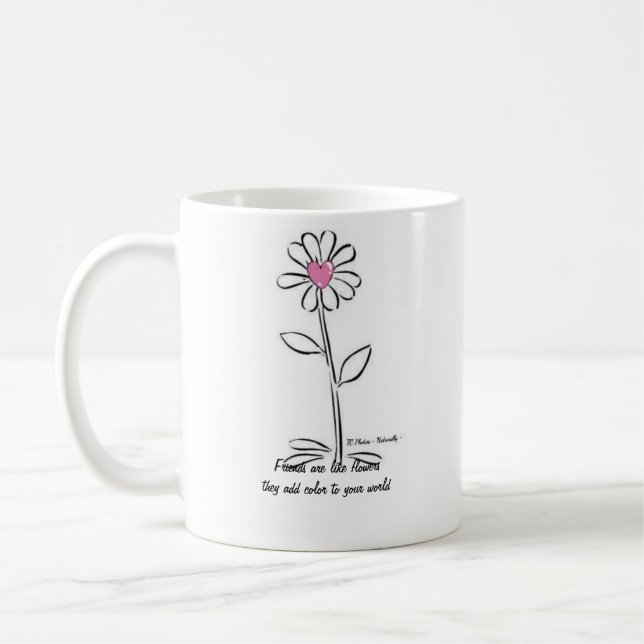 Taza De Café Los amigos son como flores Mug (Izquierda)