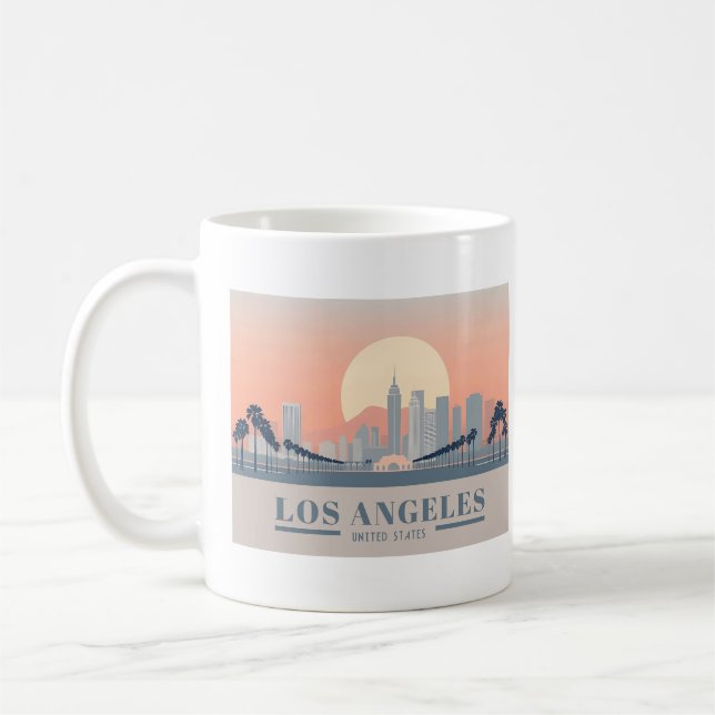 Taza De Café Los Angeles California Skyline Pastel Travel (Izquierda)