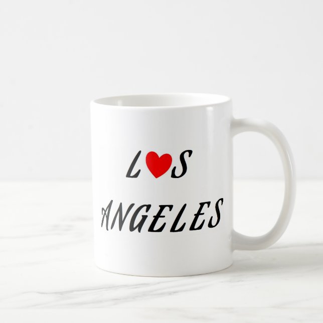 Taza De Café Los Ángeles corazón rojo (Derecha)
