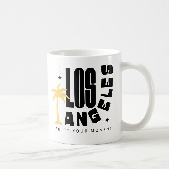 Taza De Café Los Ángeles - Disfruta tu momento, retro (Derecha)