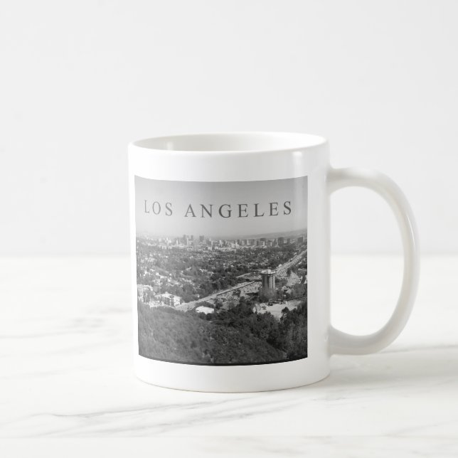 Taza De Café Los Ángeles en blanco y negro (Derecha)