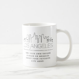 Taza De Café Los Ángeles   Eslogan de Personalizado estilizado