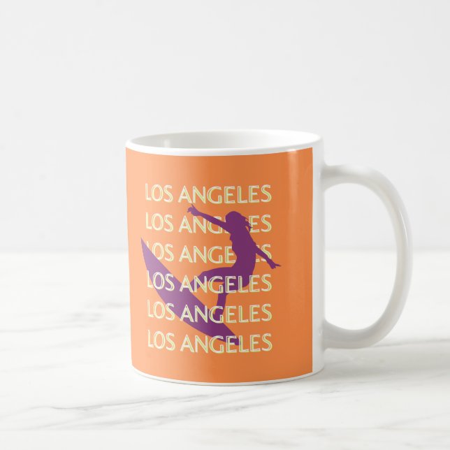Taza De Café Los Angeles Travel Art, California, Travel, Naranj (Derecha)