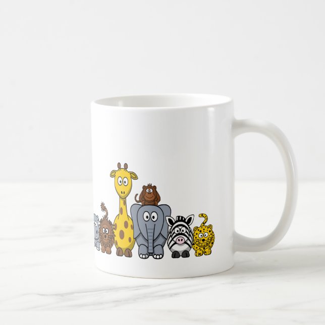 TAZA DE CAFÉ LOS ANIMALES LINDOS DE LA SELVA AÑADEN SU TEXTO (Derecha)