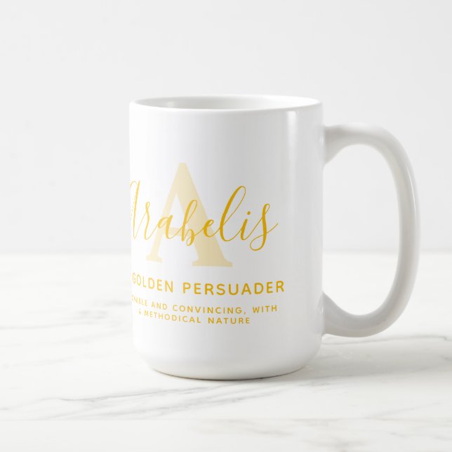 Taza De Café Los árabes nombran significado y monograma Un amar (Derecha)