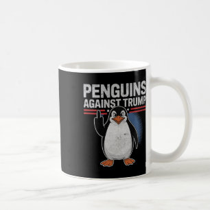 Taza De Café Los avispones de pingüino contra Trump resisten a