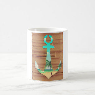 Taza De Café Los barcos anclan en un paseo marítimo