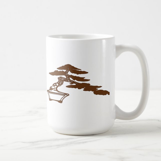Taza De Café Los bonsais siluetean en el estilo de la (Derecha)