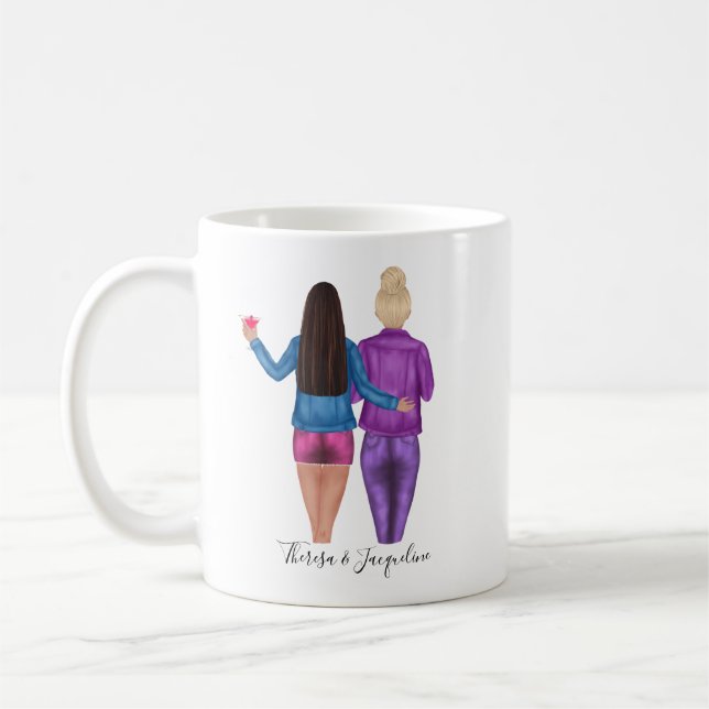 Taza De Café Los Brunettes personalizados hacen los mejores ami (Izquierda)