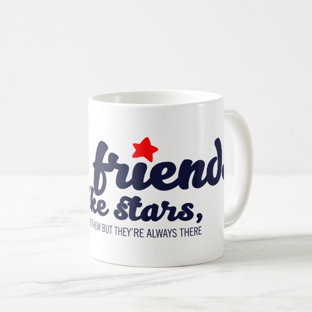 Taza De Café Los buenos amigos son como las estrellas (Anverso derecho)