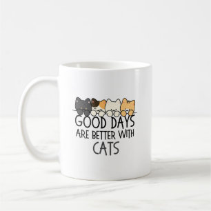 Taza De Café Los buenos días son mejores con gatos Cita acogedo