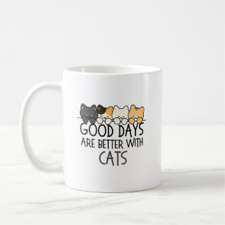 Taza De Café Los buenos días son mejores con gatos Cita acogedo