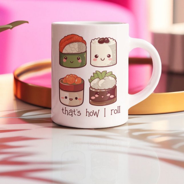 Taza De Café Los buenos tiempos Roll Kawaii Sushi (Subido por el creador)