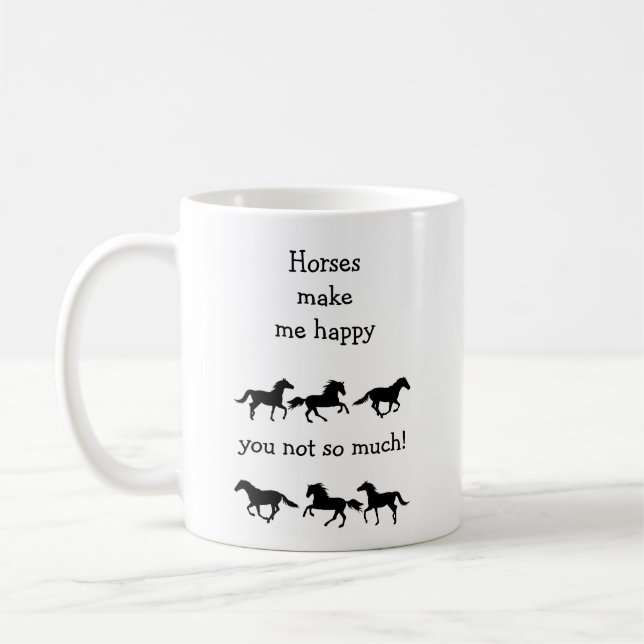 Taza De Café Los caballos me hacen feliz no tanto Cita graciosa (Izquierda)