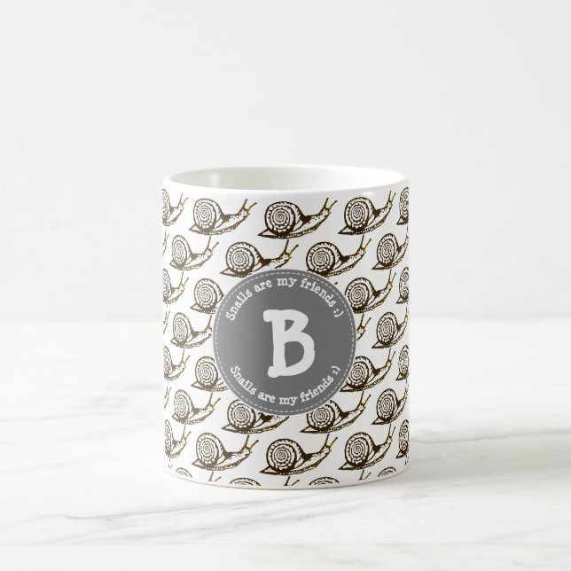 Taza De Café Los caracoles son mi monograma de los amigos (Centro)