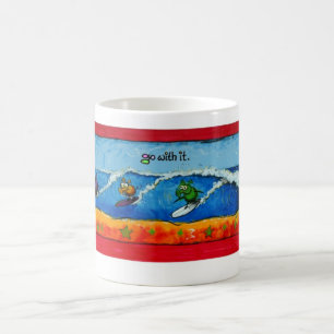 Taza De Café Los cerdos que practican surf "van con él "