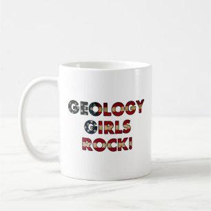 Taza De Café ¡Los Chicas de geología rockean! (Bandera de Estad
