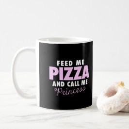 Taza De Café Los chicas divertidos me alimentan la pizza y me