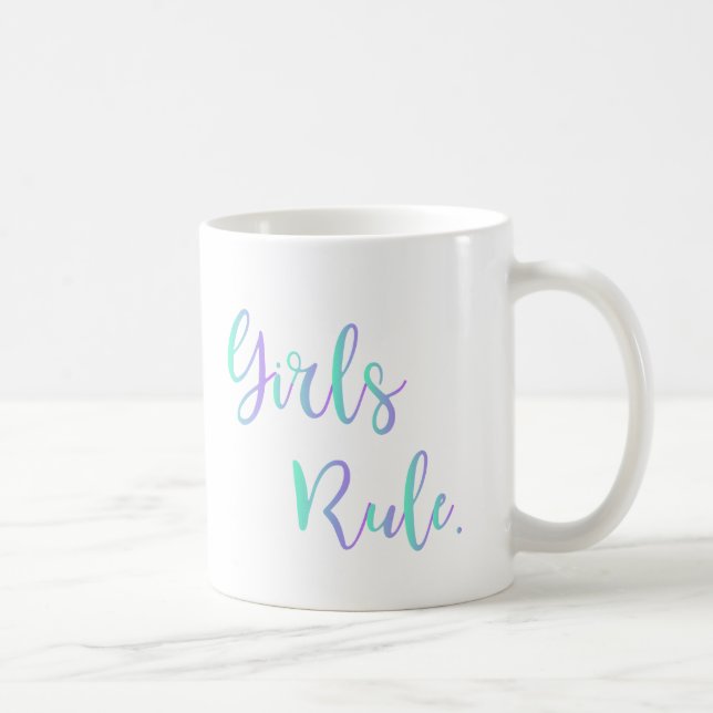 Taza De Café Los chicas gobiernan. Guay de tipografía inspirado (Derecha)