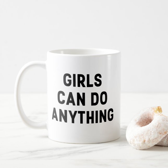 Taza De Café LOS chicas PUEDEN HACER CUALQUIER COSA (Con donut)