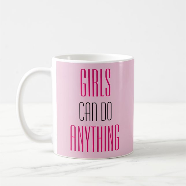 Taza De Café Los chicas pueden hacer cualquier cosa con poder C (Izquierda)