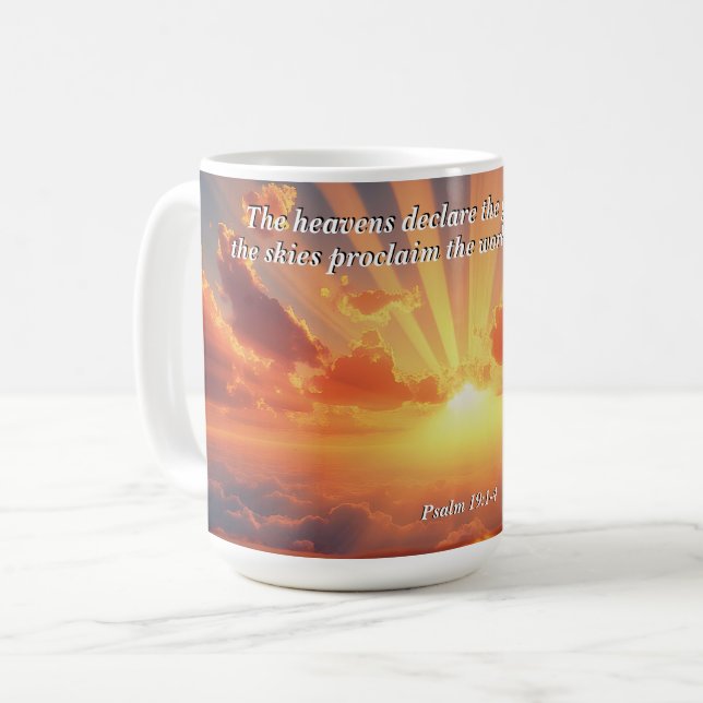 Taza De Café Los cielos declaran la gloria: Dios y el Verso de  (Anverso izquierdo)