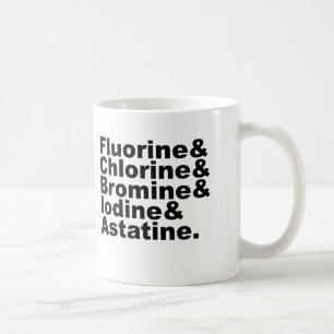 Taza De Café Los cinco halógenos de la química   Cloro Bromo
