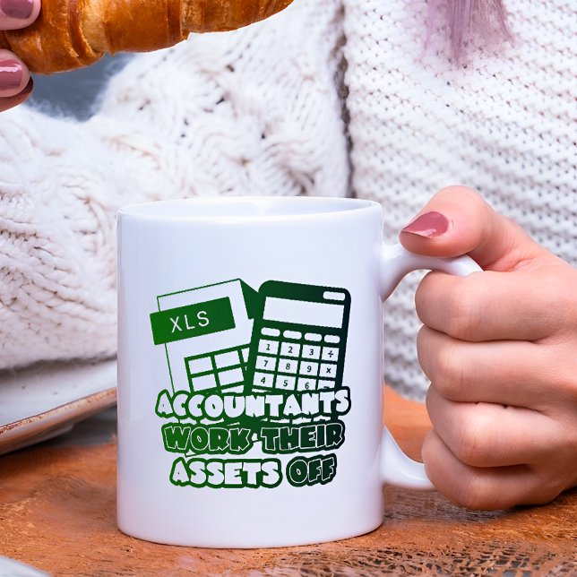 Taza De Café Los contables trabajan sus activos con humor (Subido por el creador)