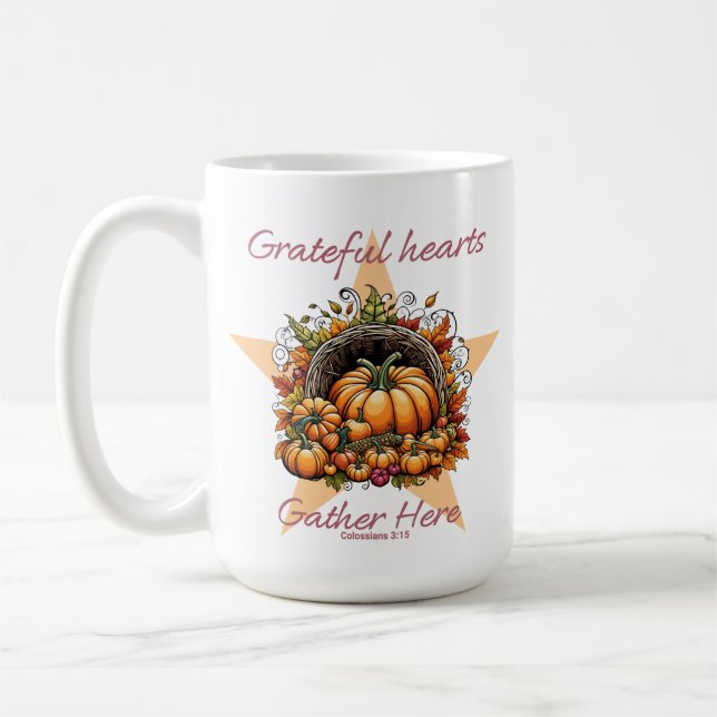 Taza De Café Los corazones agradecidos se reúnen aquí - Colossi (Izquierda)