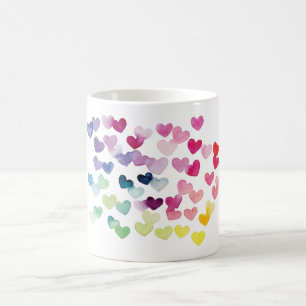 Taza De Café Los corazones arcoiris enorgullecen a las colorida