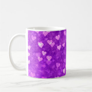 Taza De Café Los corazones rompen las luces y forman el púrpura