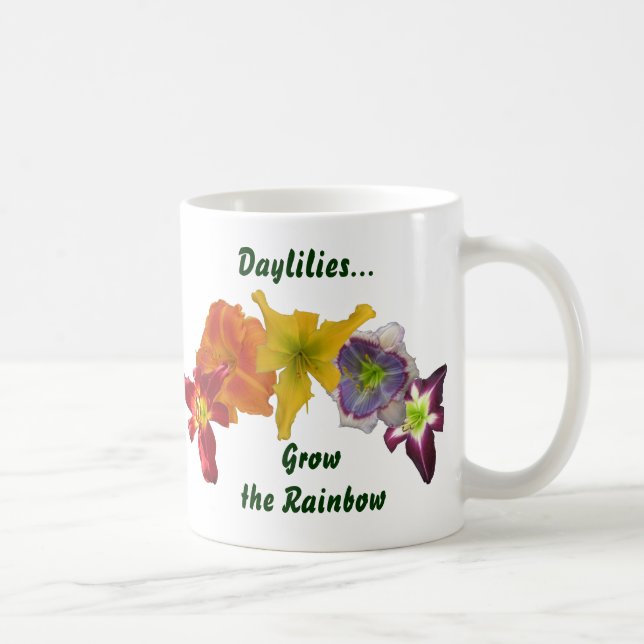 Taza De Café Los Daylilies crecen el arco iris (Derecha)