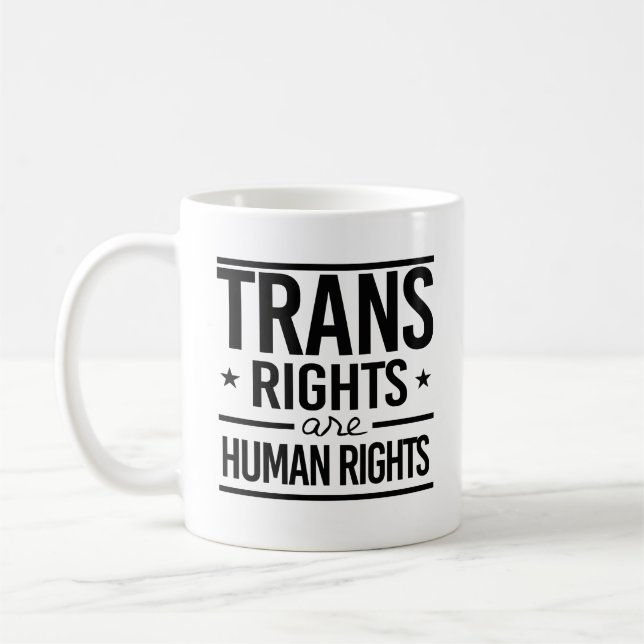 Taza De Café Los derechos transgénero son derechos humanos (Izquierda)