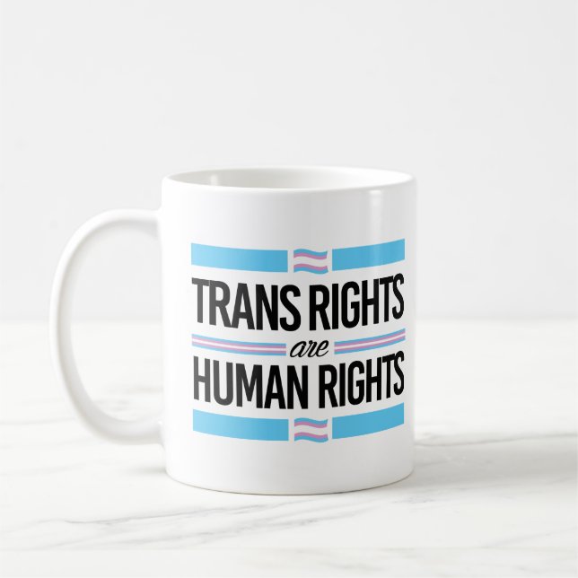 Taza De Café Los derechos transgénero son derechos humanos (Izquierda)