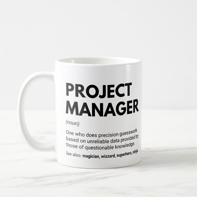 Taza De Café Los Directores De Proyectos Divertidos Trabajos (Izquierda)