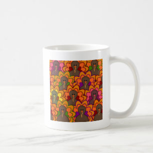 Taza De Café Los divertidos y coloridos pavos del Día de Acción