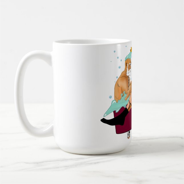 Taza De Café Los dos hombres gay de SlipperyJoe aman la bañera  (Izquierda)