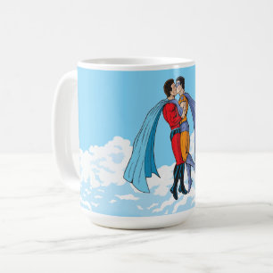 Taza De Café Los dos superhéroes de Slipperyjoe besándose perso