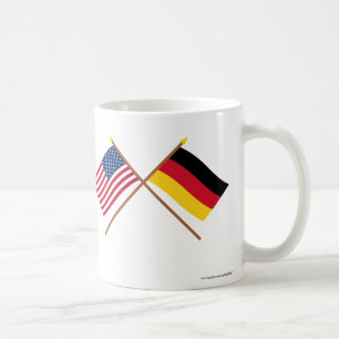 Taza De Café Los E.E.U.U. y banderas cruzadas Alemania