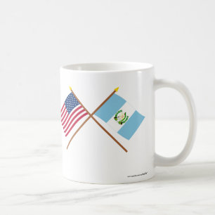Taza De Café Los E.E.U.U. y banderas cruzadas Guatemala