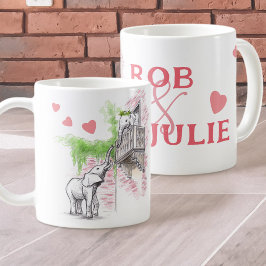 Taza De Café Los elefantes románticos aman a Romeo y Julien tu 
