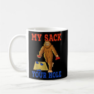 Taza De Café Los equipos de Cornhole entregan tu agujero es mi 