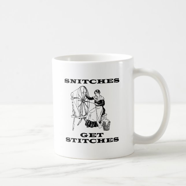 Taza De Café Los espías consiguen puntadas que cosen retruécano (Derecha)