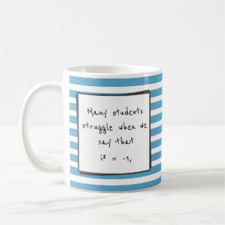 Taza De Café Los estudiantes luchan con franjas azules de númer