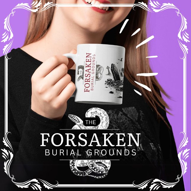Taza De Café Los fundamentos de enterramiento abandonados (The Forsaken Burial Grounds cover from The Beekeeper Store)
